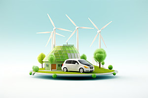 新能源汽车元素电车素材