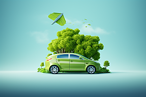 新能源汽车自然元素素材