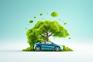 新能源汽车可持续发展清新素材