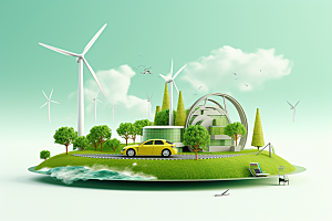 新能源汽车节能可持续发展素材