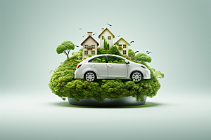 新能源汽车清新低碳素材