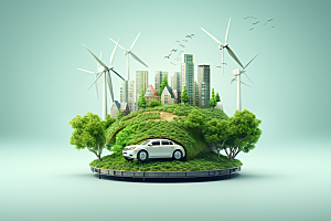 新能源汽车减排可持续发展素材