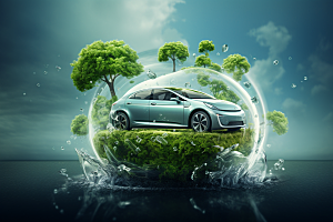 新能源汽车元素电车素材
