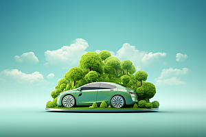 新能源汽车可持续发展元素素材
