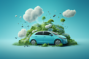 新能源汽车减排绿色出行素材