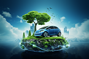 新能源汽车节能绿色出行素材