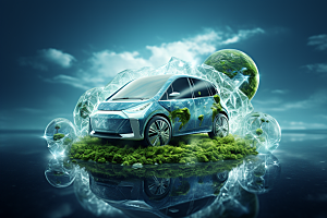 新能源汽车减排可持续发展素材