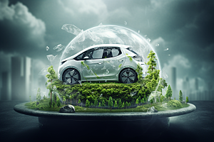 新能源汽车自然绿色出行素材