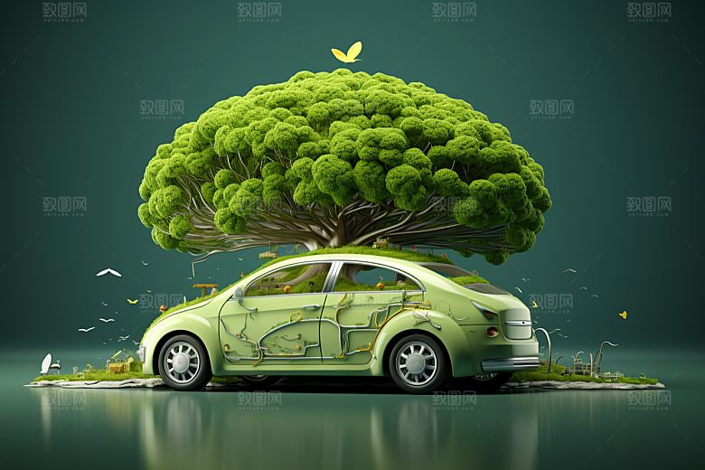 新能源汽车自然减排素材