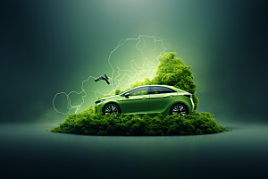 新能源汽车绿色出行减排素材