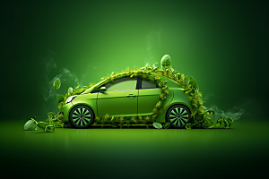 新能源汽车清新节能素材