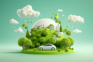 新能源汽车可持续发展自然素材