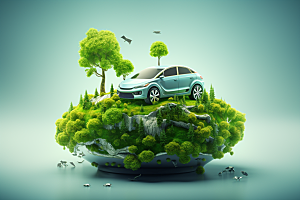 新能源汽车绿色出行节能素材