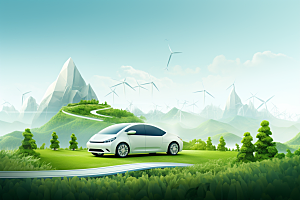 新能源汽车环保高清素材