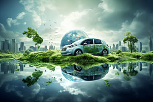 新能源汽车低碳电车素材