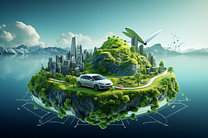 新能源汽车节能电车素材