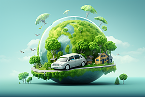 新能源汽车绿色出行节能素材