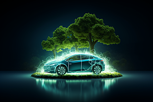 新能源汽车自然减排素材