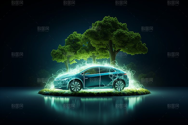 新能源汽车自然减排素材