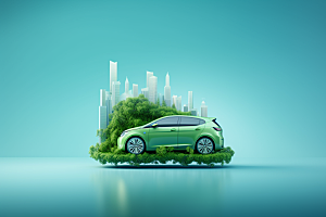 新能源汽车绿色出行电车素材