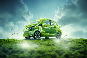 新能源汽车减排元素素材
