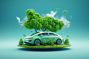新能源汽车减排环保素材