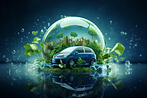 新能源汽车环保绿色出行素材