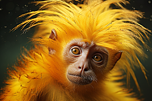 滇金丝猴灵长类自然摄影图