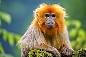 滇金丝猴自然森林摄影图
