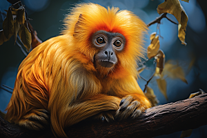 滇金丝猴一级保护动物生态摄影图
