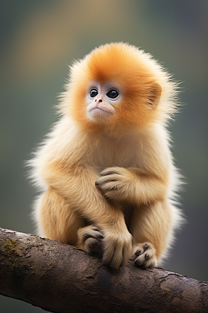滇金丝猴一级保护动物自然摄影图