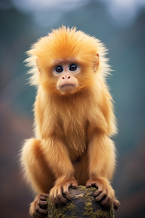 滇金丝猴一级保护动物野生动物摄影图