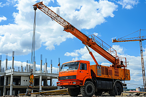 建筑工地吊车建设建造素材