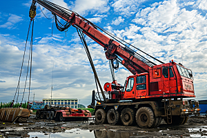 建筑工地吊车建设工程车素材