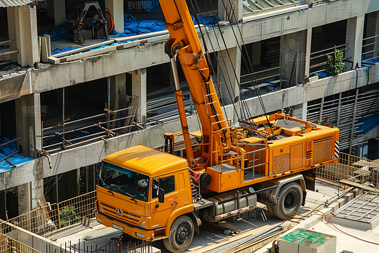 建筑工地吊车高清施工素材
