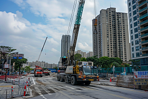 建筑工地吊车工程车建设素材