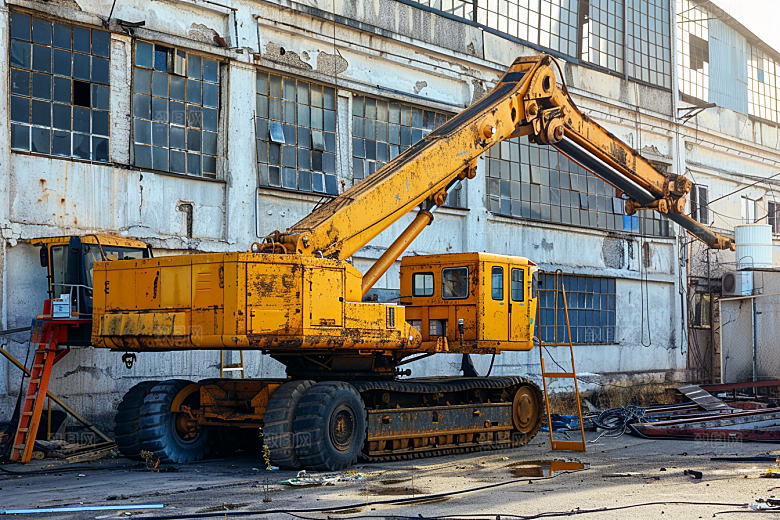 建筑工地吊车施工建设素材