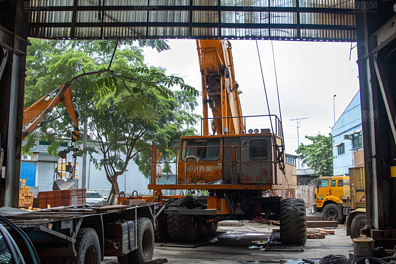 建筑工地吊车建设建造素材