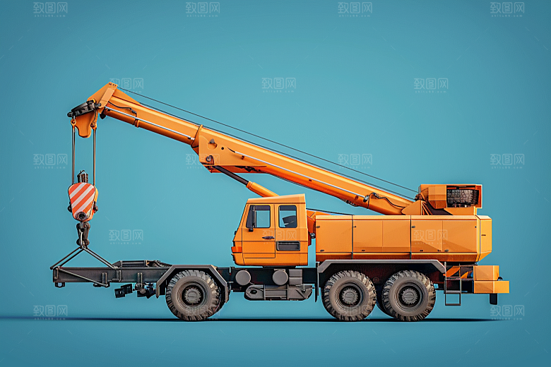 建筑工地吊车建设作业现场素材