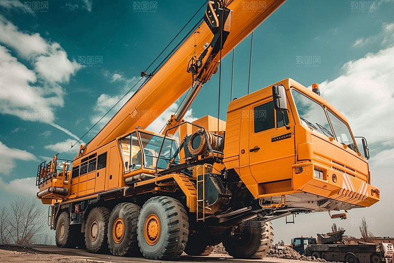 建筑工地吊车工程车建设素材