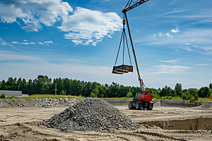 建筑工地吊车建设吊装素材