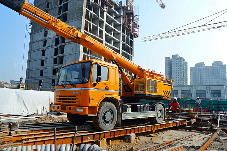 建筑工地吊车建设建造素材