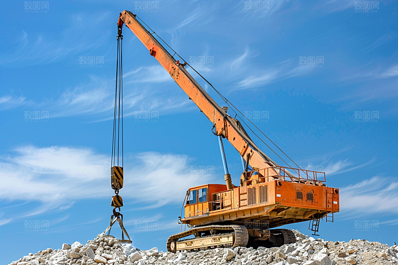 建筑工地吊车建设施工素材