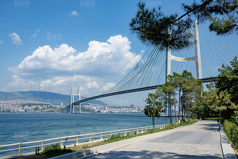 吊桥旅行风光摄影图