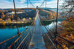 吊桥高清景色摄影图