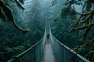 吊桥旅行自然摄影图