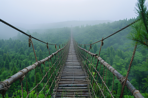 吊桥自然山谷摄影图