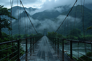 吊桥户外旅游摄影图