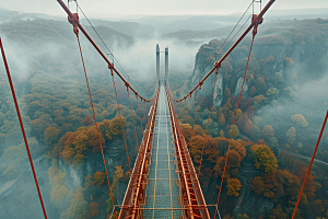 吊桥野外旅行摄影图
