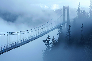 吊桥高清自然摄影图